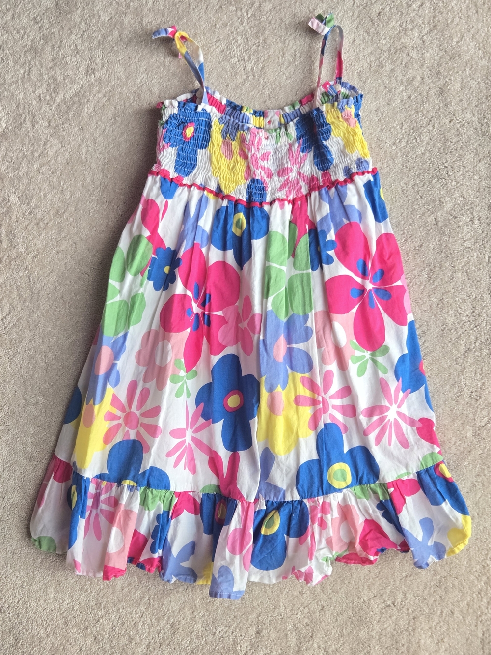 Mini Boden Floral Sundress in White, Pink, Blue, Yellow, Green